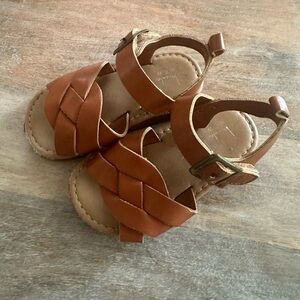 Nicole Miller Toddler Girl Woven Brown Sandals Sz 4